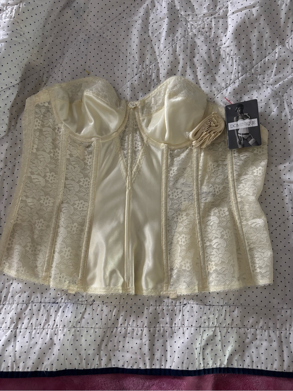 Dominique Cream Lace Longline Bustier Corset